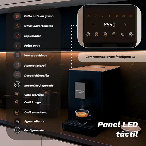 Cafetera superautomática con 20 bares DARKCAFPRESSO GRUNKEL