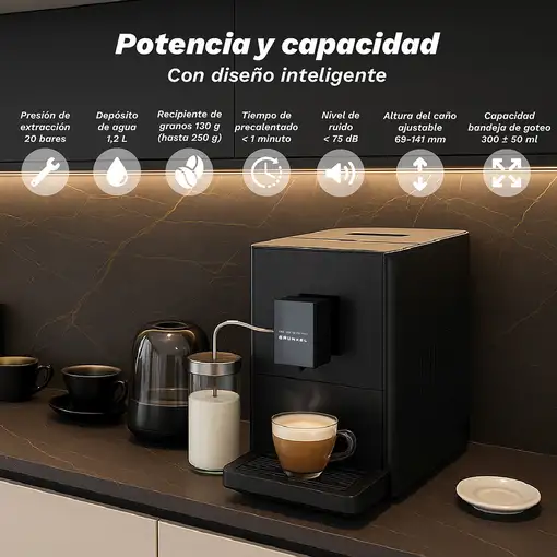 Cafetera superautomática espresso 20 bar DREAMCAFPRESSO GRUNKEL