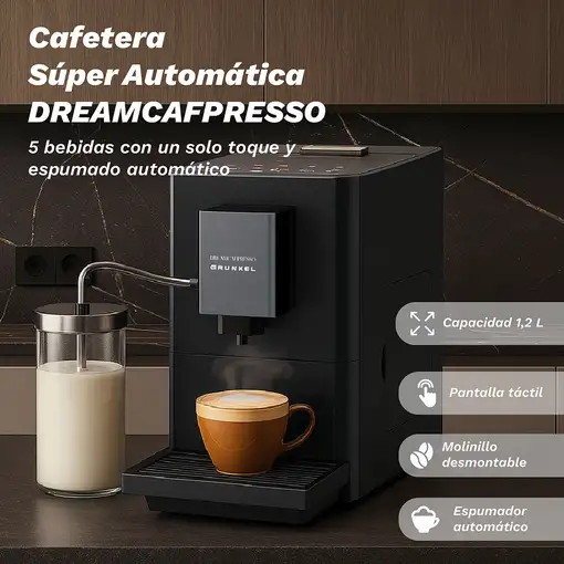 Cafetera superautomática espresso 20 bar DREAMCAFPRESSO GRUNKEL