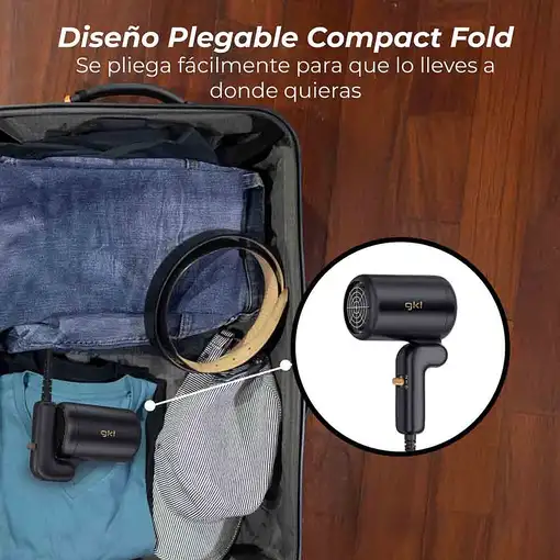 Secador de pelo de viaje negro, 400 W, plegable, BLACKPEARL GRUNKEL