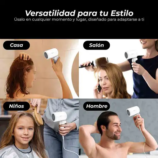 Secador de pelo de viaje, blanco, 400 W, GKL PEARL LITE GRUNKEL