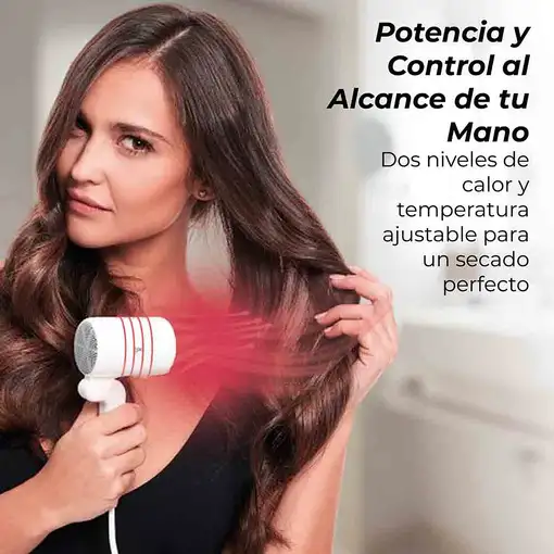 Secador de pelo de viaje, blanco, 400 W, GKL PEARL LITE GRUNKEL