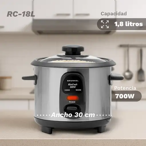Arrocera eléctrica 1,8 L, 700 W, RC-18L GRUNKEL
