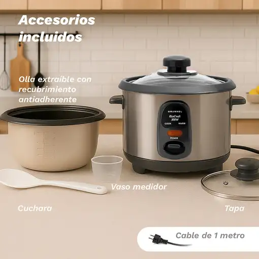 Arrocera eléctrica 1,8 L, 700 W, RC-18L GRUNKEL