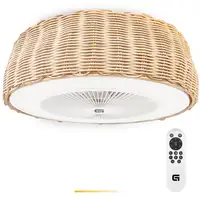 Ventilador de techo mimbre con luz led 15W. SKYWIND-20M GRUNKEL