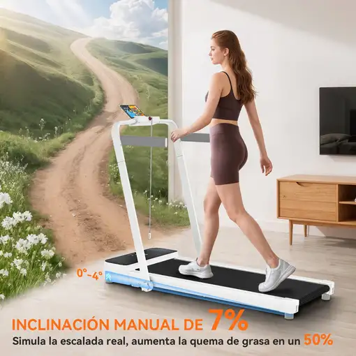 Cinta de Correr Plegable Inclinado con 2.5HP 0-12 KM/H Pantalla LED SPORTNOW