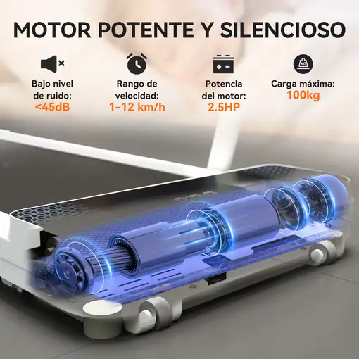 Cinta de Correr Plegable Inclinado con 2.5HP 0-12 KM/H Pantalla LED SPORTNOW