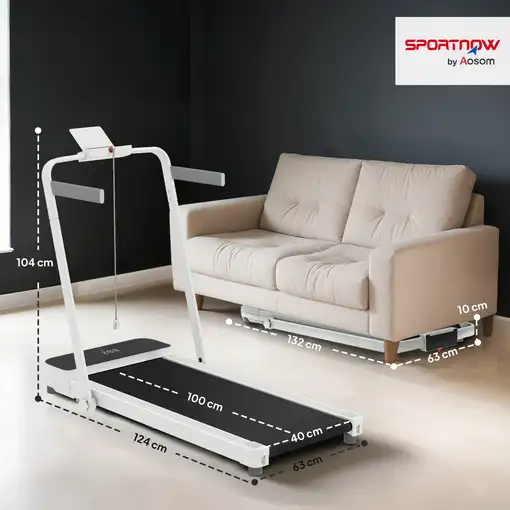 Cinta de Correr Plegable Inclinado con 2.5HP 0-12 KM/H Pantalla LED SPORTNOW