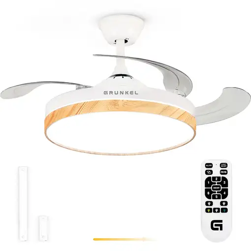 Ventilador de techo luz Led 20W, 3 Aspas 106 cm retráctiles, SKYWIND-42W25 GRUNKEL