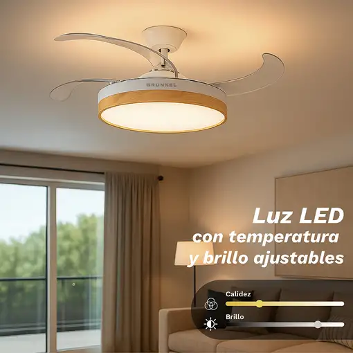 Ventilador de techo luz Led 20W, 3 Aspas 106 cm retráctiles, SKYWIND-42W25 GRUNKEL