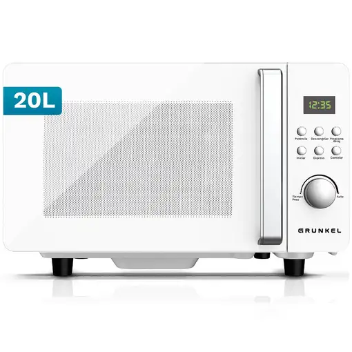 Microondas con grill y sin plato, blanco, 20L, 700 W, MWD-20FLAT GRUNKEL