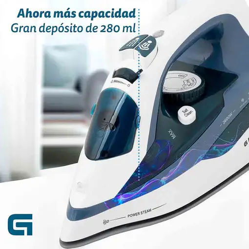 Plancha a vapor suela de cerámica 2600 W Azul PL-2600CE GRUNKEL