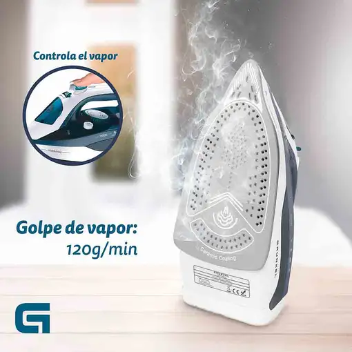 Plancha a vapor suela de cerámica 2600 W Azul PL-2600CE GRUNKEL