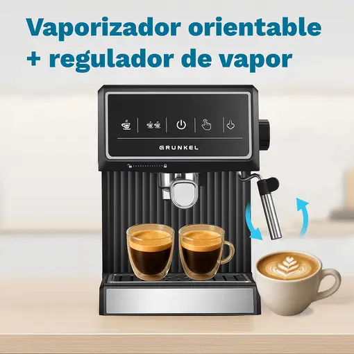 Cafetera espresso 20 bares, 850W, pantalla táctil, CAFPRESSO-20PULSE GRUNKEL