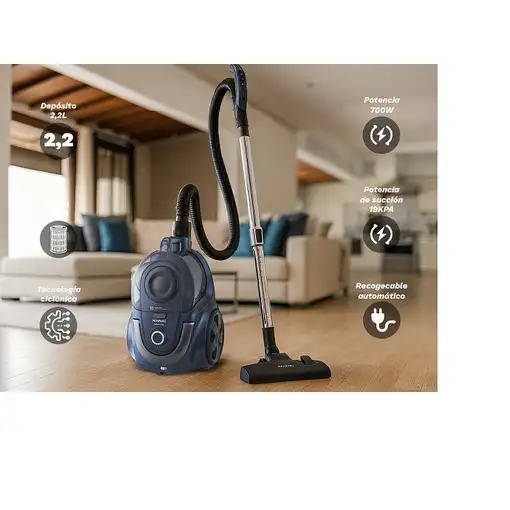 Aspiradora sin bolsa gris, 700 W, con cable, Novavac GRUNKEL