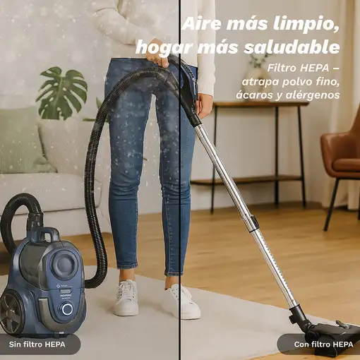 Aspiradora sin bolsa gris, 700 W, con cable, Novavac GRUNKEL