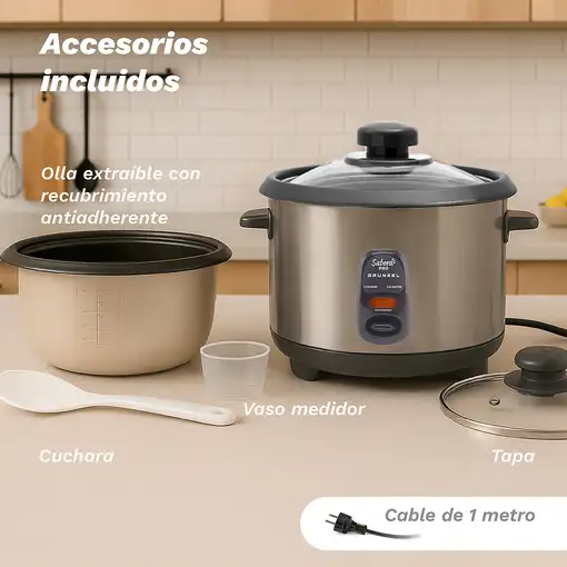 Arrocera eléctrica de 2,8 L, 1000 W, RC-28L GRUNKEL