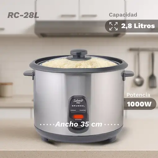Arrocera eléctrica de 2,8 L, 1000 W, RC-28L GRUNKEL
