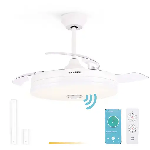 Ventilador de techo con luz Led 30W aspas 106cm retráctiles, SKYWIND-42BT2 GRUNKEL Ventilador de techo con luz Led 30W aspas 106cm retráctiles, SKYWIND-42BT2 GRUNKEL