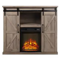 Chimenea eléctrica con mueble aparador rustico  2000W