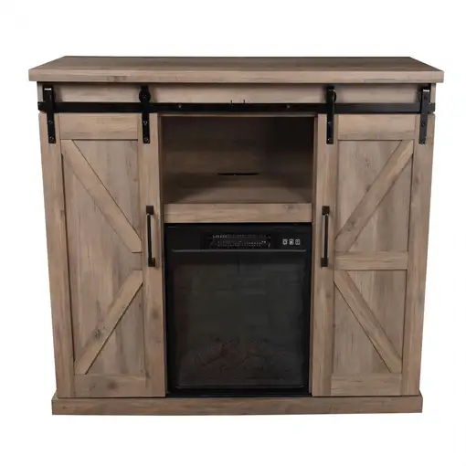 Chimenea eléctrica con mueble aparador rustico  2000W