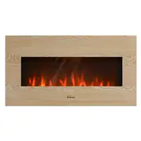 Chimenea Eléctrica Panorámica con luz LED ambiental y panel frontal MDF