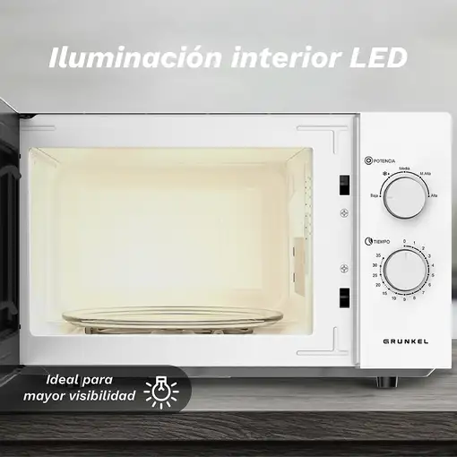 Microondas sin grill blanco, 25L, 850 W, MW-25EASY GRUNKEL