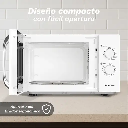 Microondas con grill blanco, 25L, 1000 W, MWG-25GRILL GRUNKEL
