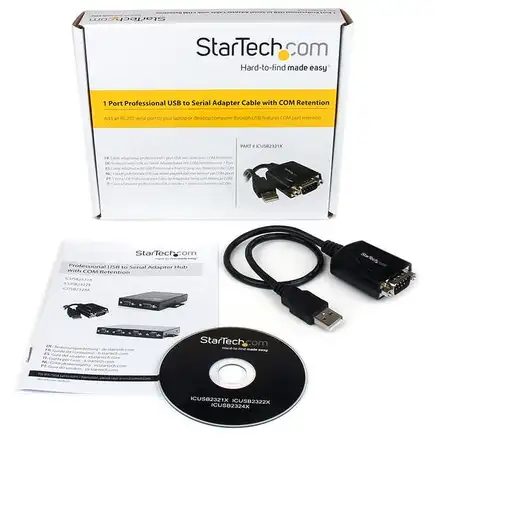 StarTech.com Cable Profesional de 0,3m USB a Puerto Serie Serial RS232 DB9