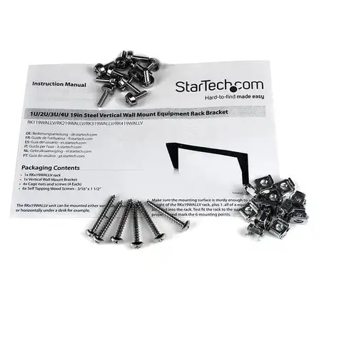 StarTech.com Abrazadera Bracket de Acero Vertical de Montaje en Pared para Rack