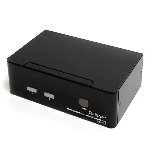 StarTech.com Conmutador Switch KVM - 2 puertos USB 2.0 - Audio Vídeo DVI