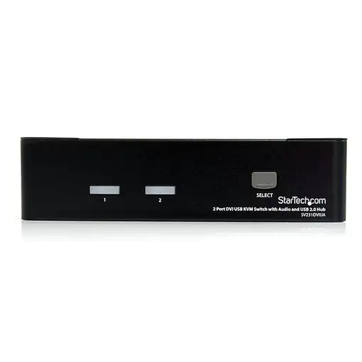 StarTech.com Conmutador Switch KVM - 2 puertos USB 2.0 - Audio Vídeo DVI