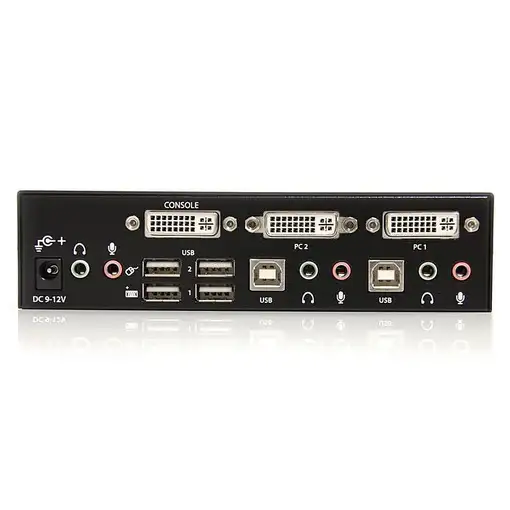 StarTech.com Conmutador Switch KVM - 2 puertos USB 2.0 - Audio Vídeo DVI