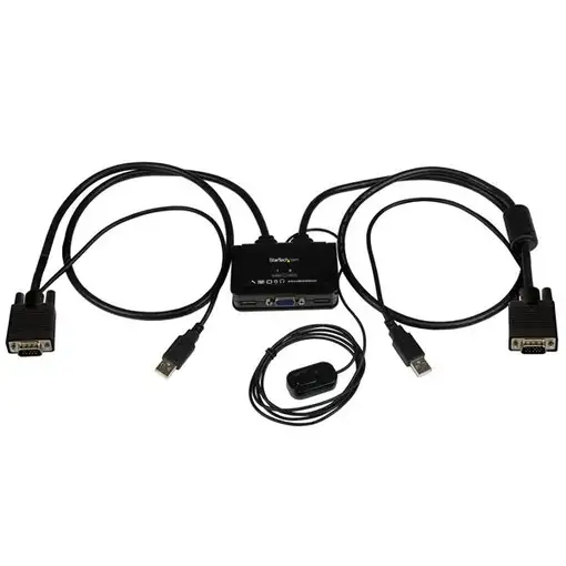 StarTech.com Switch Conmutador KVM de Cable con 2 Puertos VGA USB