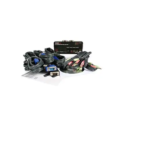 StarTech.com Juego de Conmutador Switch KVM 4 Puertos Vídeo VGA USB 2.0 con Cables