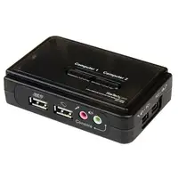 StarTech.com Juego de Conmutador KVM de 2 puertos con todo incluido - USB - Audio