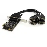 StarTech.com Tarjeta Adaptadora PCI Express PCIe de 4 Puertos Serie con Cable