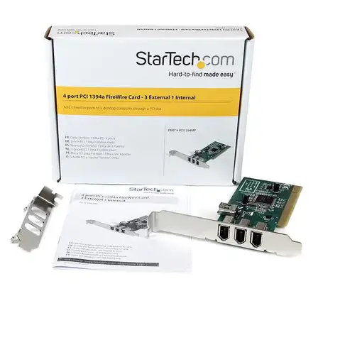 StarTech.com Adaptador Tarjeta Controladora FireWire 400 PCI 4 Puertos