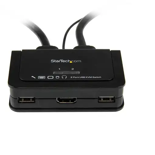 StarTech.com Conmutador Switch KVM 2 puertos HDMI USB Audio con Cables Integrados