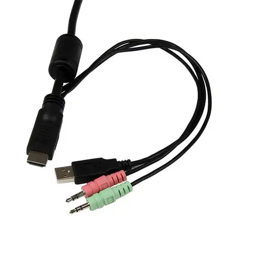 StarTech.com Conmutador Switch KVM 2 puertos HDMI USB Audio con Cables Integrados