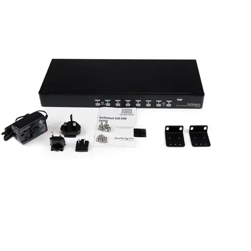 StarTech.com Conmutador Switch KVM 8 Puertos de Vídeo VGA HD15 USB 2.0 USB A - 1U