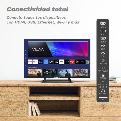 Televisor QLED 32" Full HD Negro Smart QLED-3225VD GRUNKEL