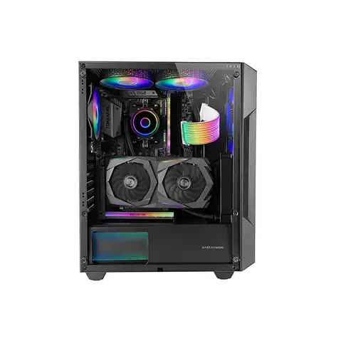 Mars Gaming MC-GEO, Caja Gaming ATX, 4x Ventiladores FRGB Rainbow 12cm, Panel Fron