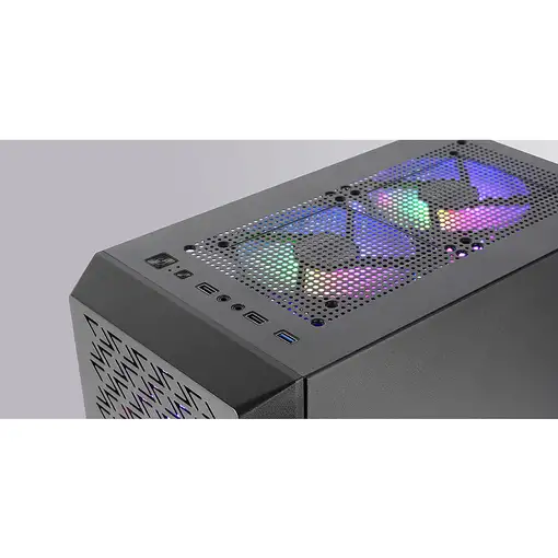 Mars Gaming MC-GEO, Caja Gaming ATX, 4x Ventiladores FRGB Rainbow 12cm, Panel Fron