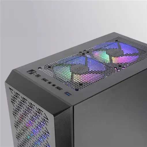 Mars Gaming MC-GEO, Caja Gaming ATX, 4x Ventiladores FRGB Rainbow 12cm, Panel Fron