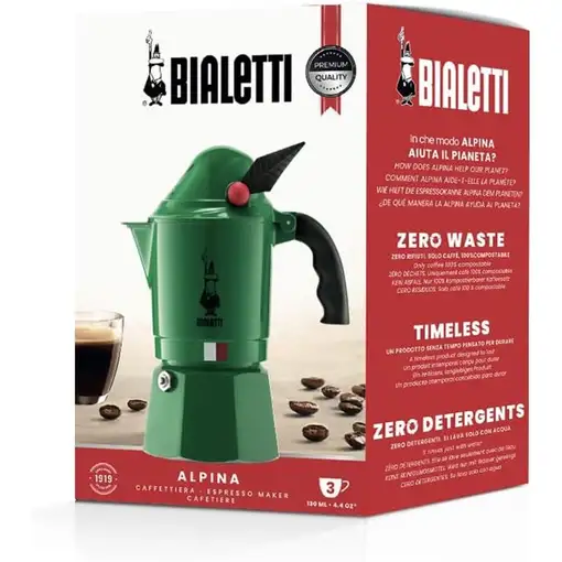 Cafeteras italianas Verde 3 cups 0002762/MR BIALETTI