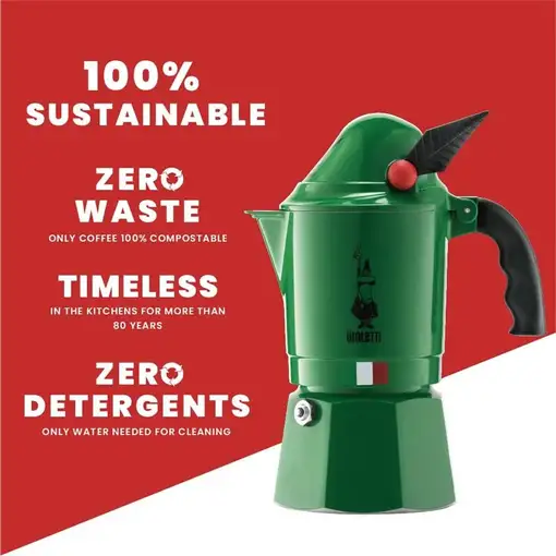 Cafeteras italianas Verde 3 cups 0002762/MR BIALETTI