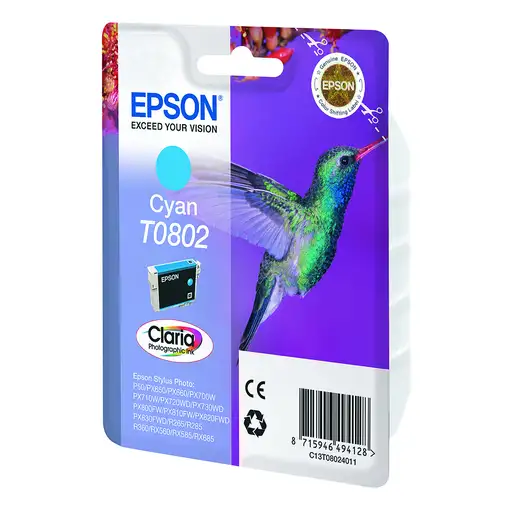 Epson Hummingbird Cartucho T0802 cian