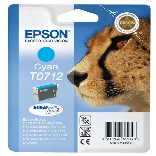 Epson Cheetah Cartucho T0712 cian (etiqueta RF)