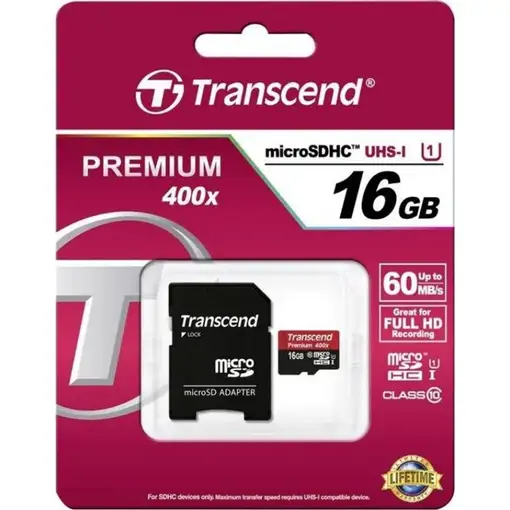 Transcend 16GB microSDHC Class 10 UHS-I MLC Clase 10